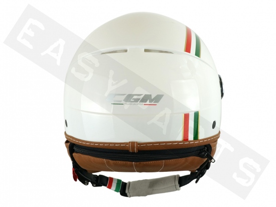 Helmet Demi Jet CGM 109I Globo Italia white/green/red (formed visor)